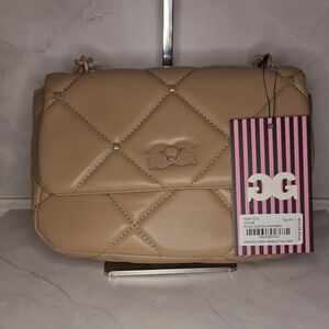 NWT Quilted Tan Vegan Leather Crossbody Bag